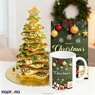 Festive Christmas Tree Cookie Gift Set With Mug And Greeting Card  Online for none
