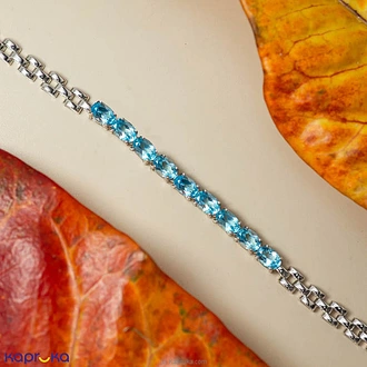 Chamathka Skyline Serenity Blue Topaz Bracelet In Sterling Silver Buy Chamathka Jewelry Online for specialGifts