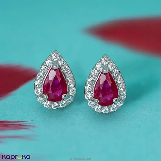 Chamathka Myra Ruby Studded Earrings In Sterling Silver Buy Chamathka Jewelry Online for specialGifts
