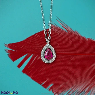 Chamathka Tarini Ruby Studded Necklace In Sterling Silver Buy Chamathka Jewelry Online for specialGifts