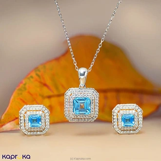 Chamathka Aurora Blue Topaz Halfset In Sterling Silver Buy Chamathka Jewelry Online for specialGifts