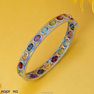 Chamathka Marjorie Multi Semi Precious Bangle In Sterling Silver Buy Chamathka Jewelry Online for specialGifts