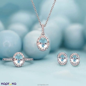 Chamathka Samudra Aquamarine Fullset In Sterling Silver Buy Chamathka Jewelry Online for specialGifts