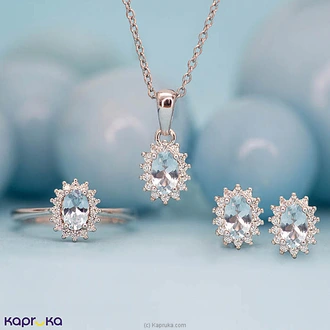 Chamathka Anita Aquamarine Fullset In Sterling Silver Buy Chamathka Jewelry Online for specialGifts