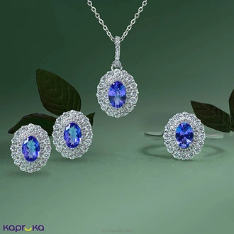 Chamathka Elysia Tanzanite Full Set In Sterling Silver Buy Chamathka Jewelry Online for specialGifts