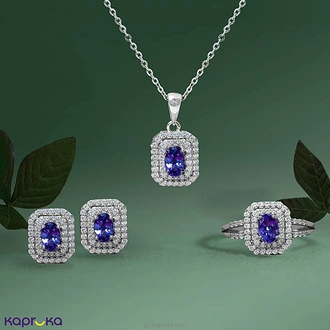 Chamathka Zafira Tanzanite Full Set In Sterling Silver Buy Chamathka Jewelry Online for specialGifts