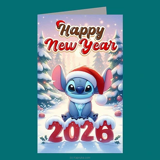 ``happy New Year 2026`` Stitch Greeting Card  Online for none