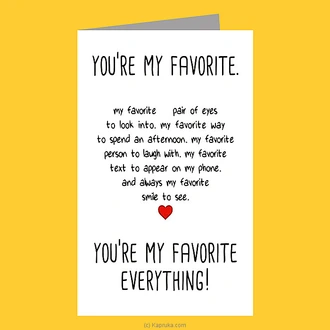 ``You Are My Favourite`` Valentine`s Greeting Card Buy Greeting Cards Online for specialGifts
