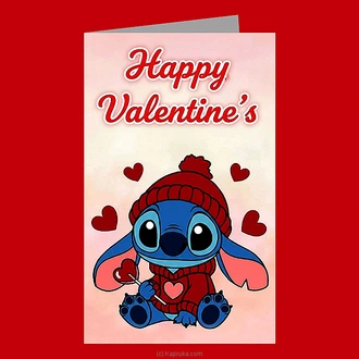``Happy Valentine`s Day`` Stitch Greeting Card Buy Greeting Cards Online for specialGifts