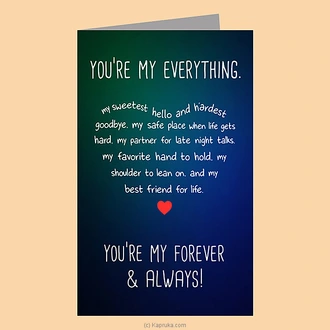 ``You`re My Everything`` Valentine Greeting Card Buy Greeting Cards Online for specialGifts