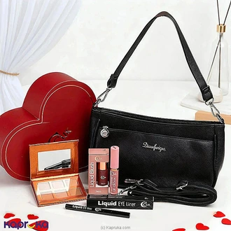 Love In Luxe Glow Up Beauty Pack With British Cosmetics Valentine Glow Up Beauty Box And Multi-Zip Shoulder Bag Black Buy Fashion | Handbags | Shoes | Wallets and More at Kapruka Online for specialGifts