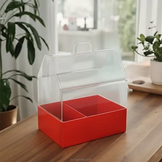 Gift Box With Transparent Handle - Red Buy party Online for specialGifts