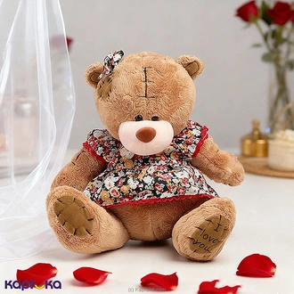 Cuddly Charm Brown Teddy In Pretty Frock - 8 Inch Buy Soft and Push Toys Online for specialGifts