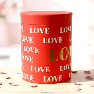 Romantic Love Print Cylindrical Gift Box - Red Buy party Online for specialGifts