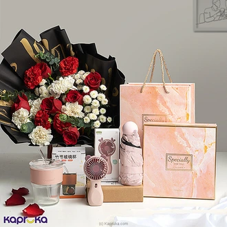 Valentine`s Tokens Of Love - Giftset With Flower Combo  Online for none