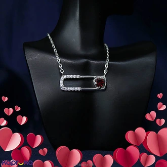 TASH GEM AND JEWELLERY PURE SILVER RED GARNET STONE NECKLACE TS-K113 Buy Tash gem and jewelry Online for specialGifts