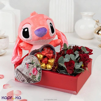 Valentine`s Love`s Angel Touch - Angel Plush, Roses  Chocolate Combo Buy valentine Online for specialGifts