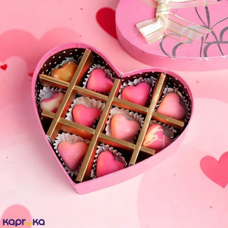 Pure Love Gold Dusted Valentien Heart Chocolate 10 Pieces Buy Chocolates Online for specialGifts