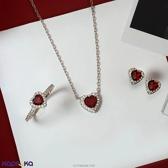 Chamathka Love Note Garnet Fullset In Sterling Silver Buy Chamathka Jewelry Online for specialGifts