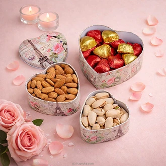 Sweet Love Vibes Heart-Box Trio Buy valentine Online for specialGifts