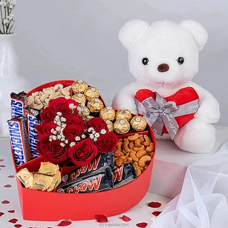 Her Heart`s Delight Gift Set With Teddy Buy valentine Online for specialGifts