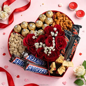 Heart Of Indulgence Chocolate  Nut Gift Box Buy valentine Online for specialGifts