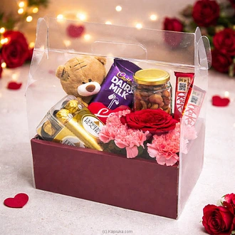 Sweet Moments Chocolate, Rose Teddy Gift Hamper  Online for none