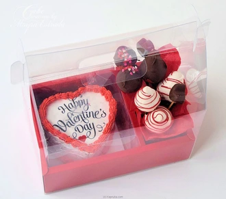 Red Cake And Flower Combo Bag Buy party Online for specialGifts