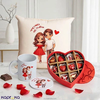 Adarei Sudu Menika Sweet Love Gift Combo With Pillow, Mug And Chocolates Buy NA Online for specialGifts