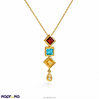 Mallika Hemachandra 18kt Gold Necklace Set With Colours Stones  Cubic Zirconia N669/1 Buy Mallika Hemachandra Jewellers Online for specialGifts