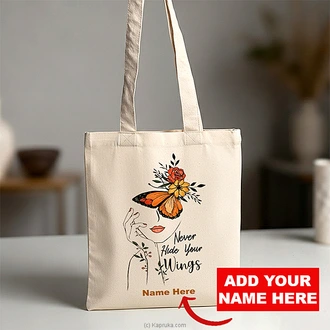 Personalized ``Never Hide Your Wings`` Inspirational Canvas Tote Bag - White Buy New Additions Online for specialGifts
