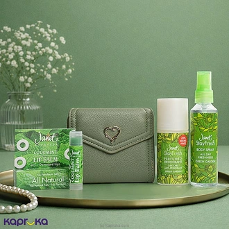 Green Garden Fresh Gift Set With Janet Lip Balm,Deo,Body Spray And Wallet Buy Fashion | Handbags | Shoes | Wallets and More at Kapruka Online for specialGifts