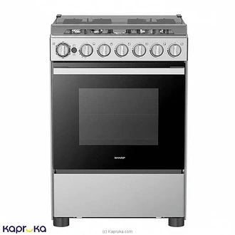 Sharp 60x60 4 Burner Free Standing Stainless Steel Gas Oven + Cooker - GN-SM6057B-SS3 Buy Sharp Online for specialGifts