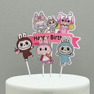 LABUBU Theme ``Happy Birthday`` Cake Topper Set Buy party Online for specialGifts