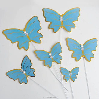 Butterfly Cake Topper Set - Blue Buy party Online for specialGifts