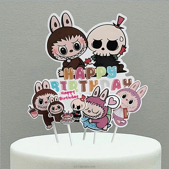 LABUBU Theme ``Happy Birthday`` Cake Topper Set Buy party Online for specialGifts