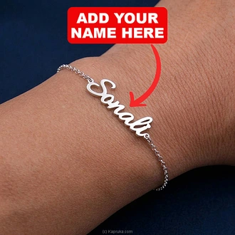 Custom Monogram Name Silver Bracelet Buy Tash gem and jewelry Online for specialGifts