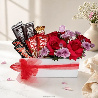 Her Special Day - Floral And Chocolate Gift Box  Online for none