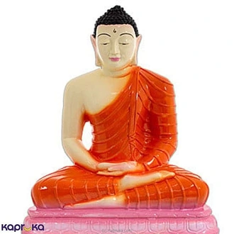 `dhyan Mudra` Buddha Statue- Orange(8 Inch)  Online for none