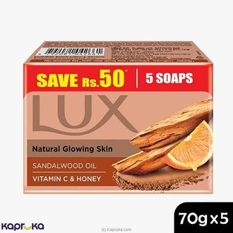Lux Natural Glowing Skin Sandalwood Oil Body Soap Multipack (70g X 5) Buy Online Grocery Online for specialGifts