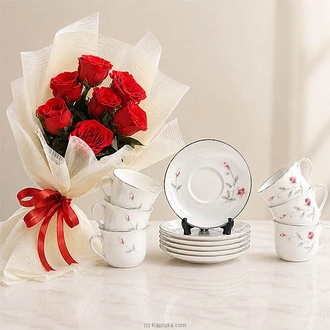 Be Mine Elegance Tea And Roses Gift Set Buy NA Online for specialGifts
