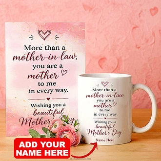 ``More Than A Mother-in-Law`` Personalized Mug And Greeting Card Set Buy Gift Sets Online for specialGifts