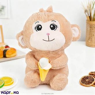 Cute Monkey Plush Soft Toy With Ice Cream - 12 Inches Buy Soft and Push Toys Online for specialGifts