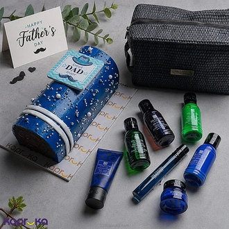 Father`s Day Royal Blue Bliss For Dad with Chocolate swiss roll Combo Buy New Additions Online for specialGifts