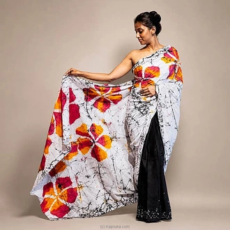 Royal Blue Handcrafted Batik Saree at Kapruka Online