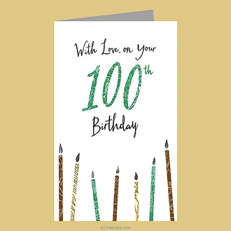 With Love on Your 100th Birthday Greeting Card Buy Greeting Cards Online for specialGifts