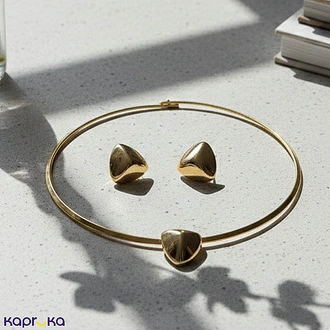 STONE N STRING GOLD PLATED NECKLACE WITH EARRING SET Buy Stone N String Online for specialGifts