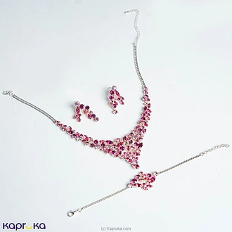 STONE N STRING PINK AUSTRIAN CRYSTAL NECKLACE SET Buy Stone N String Online for specialGifts