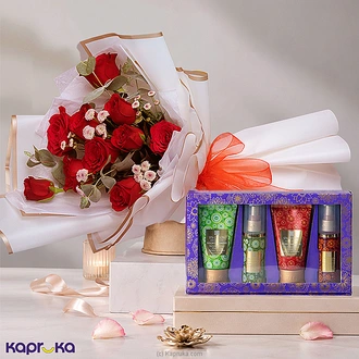 Spa Ceylon Floral Aroma Collection Gift Set With 10 Red Roses Buy Gift Sets Online for specialGifts