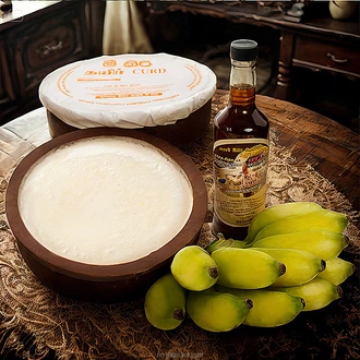 Delightful Two Curd Pots With Kithul Treacle And Kolikuttu ? Curd Pack Buy Curd Online for specialGifts